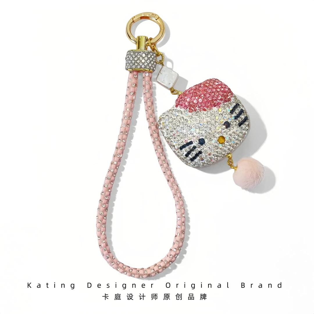 卡庭原创设计手机挂件2025新款小众粉钻Kitty