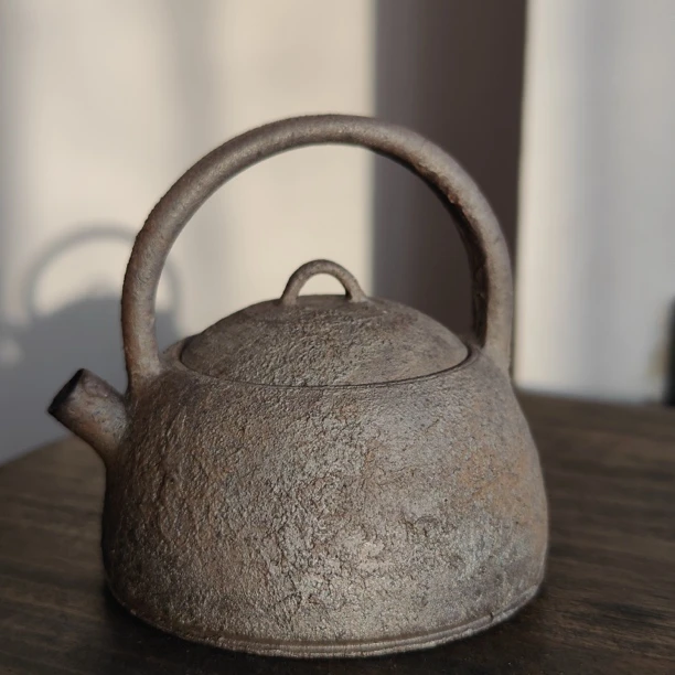 柴烧复古陶瓷泡茶壶 纯手工粗陶提梁壶铁铸铁南蛮日式