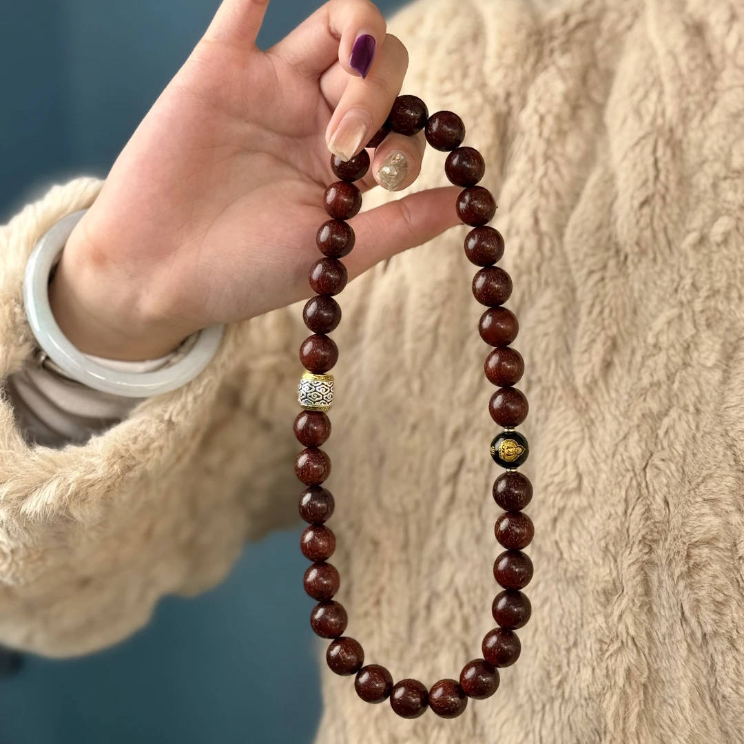 小叶紫檀双圈十二生肖手串商品图