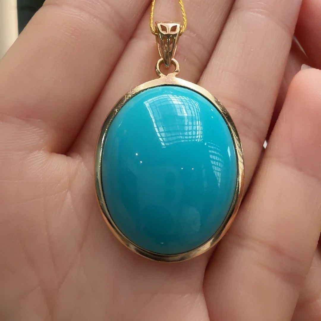 绿松石银S925镶嵌颈饰