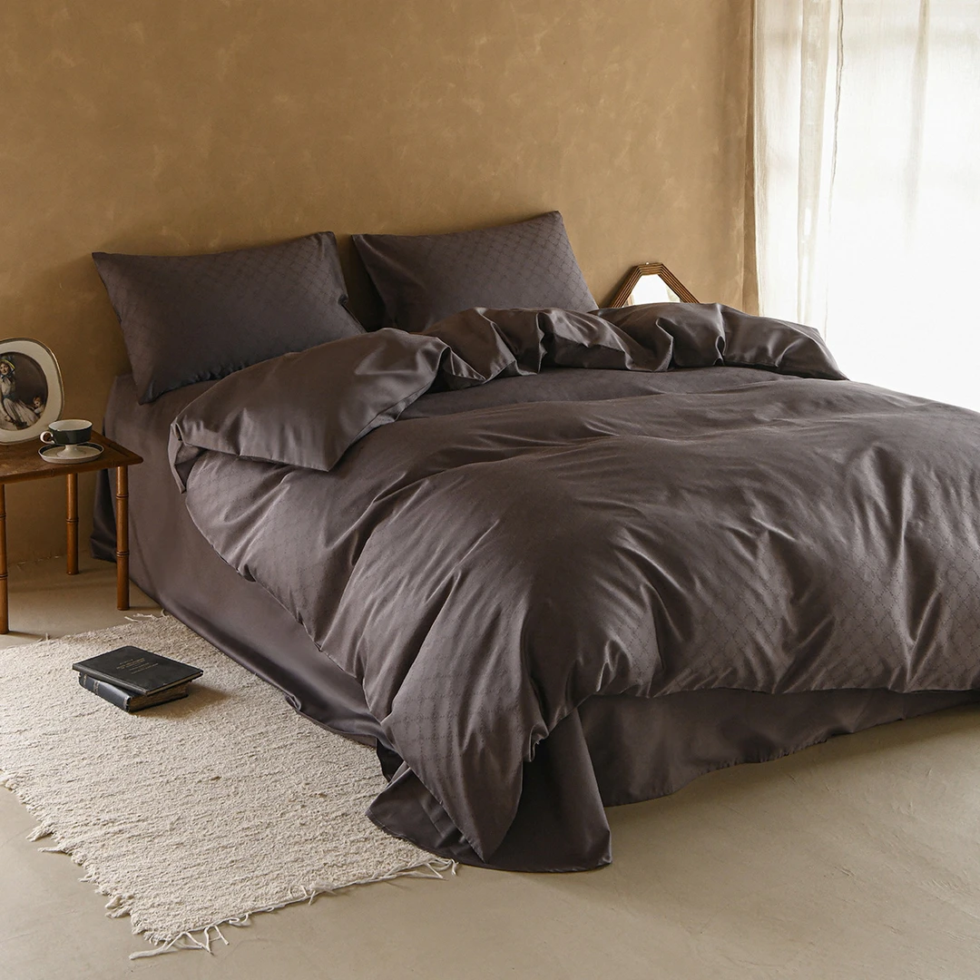 ML 2833 匹马棉全棉提花四件套 墨灰