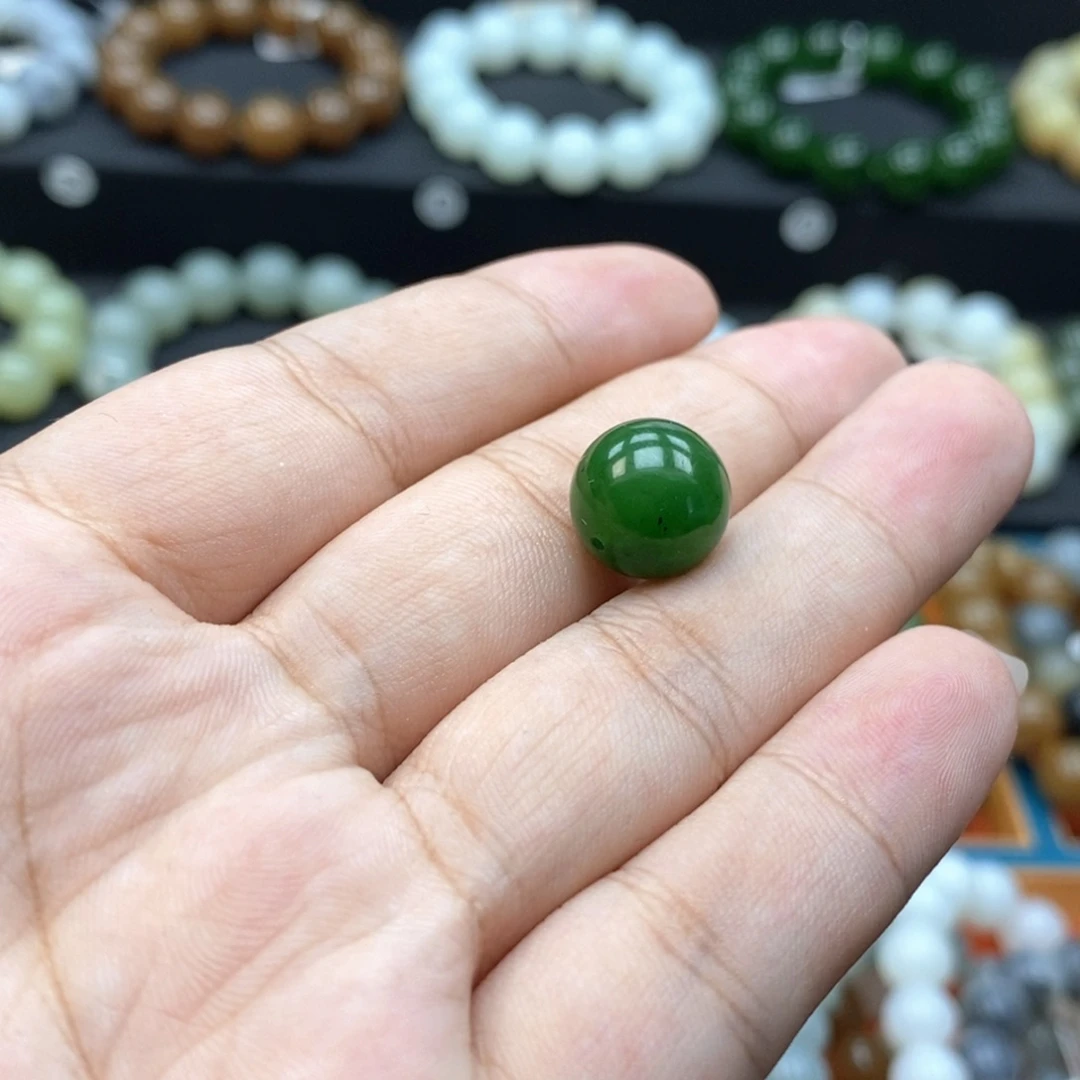 未镶嵌手串和田玉Q卡12碧玉