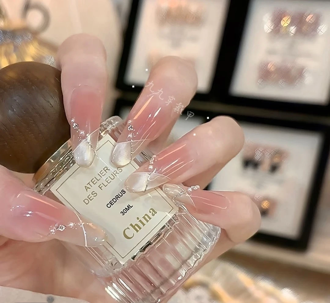 【星轨】猫眼款纯手工穿戴甲美甲-10片-反复佩戴（有收纳盒）