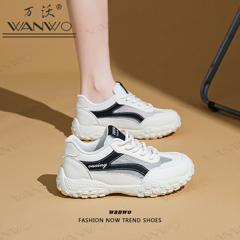 WANWO/万沃德训鞋女透气网鞋女网面休闲鞋女款2025夏季运动跑步鞋