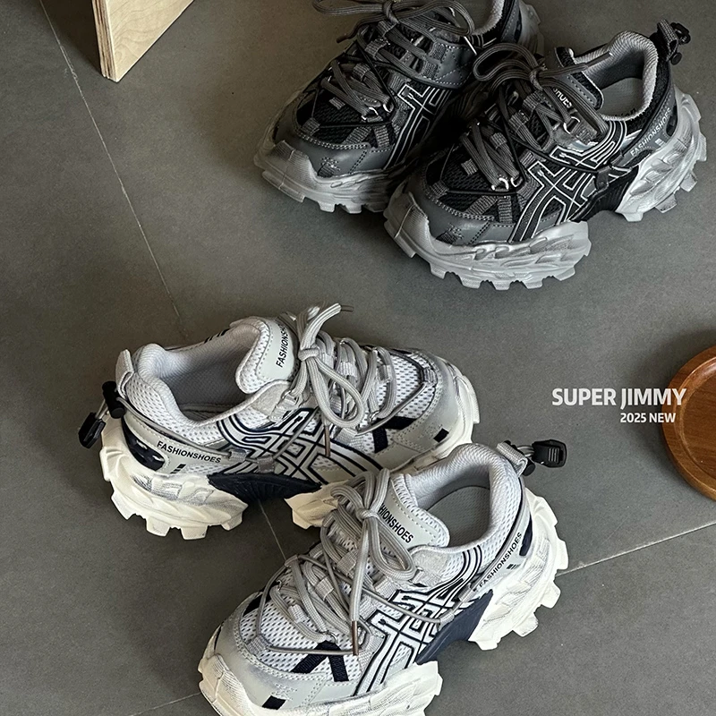 【现货】Jimmy妈童品 酷帅少年春季新款儿童防滑跑步网面透气老爹鞋