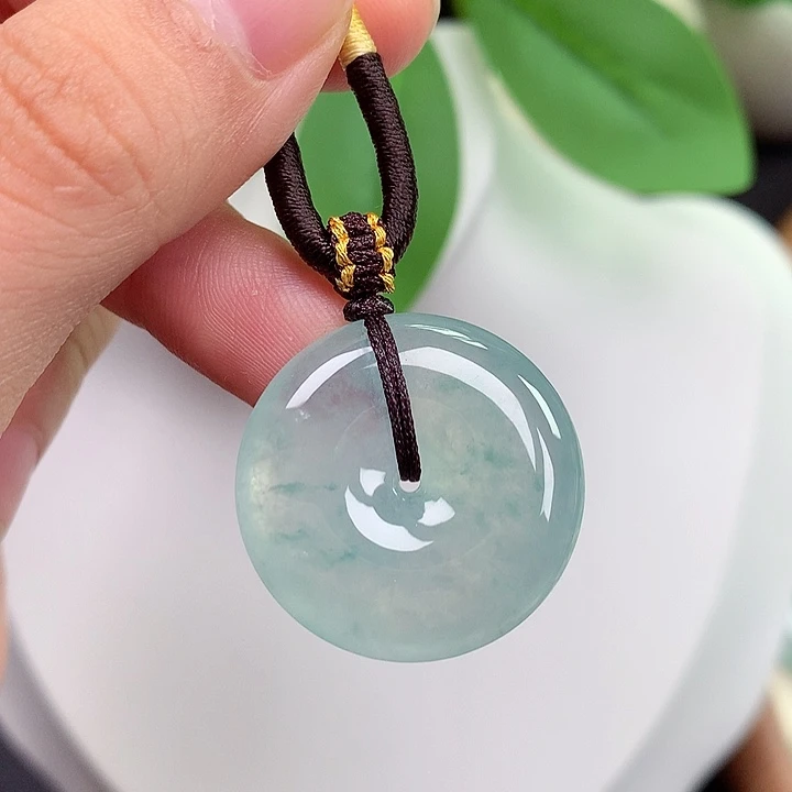 翡翠未镶嵌颈饰平安扣 25.1x5.6mm