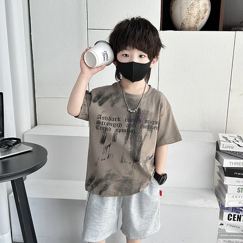 男童夏季短袖T恤2025新款韩版儿童酷帅炸街半袖上衣宝宝棉质夏装