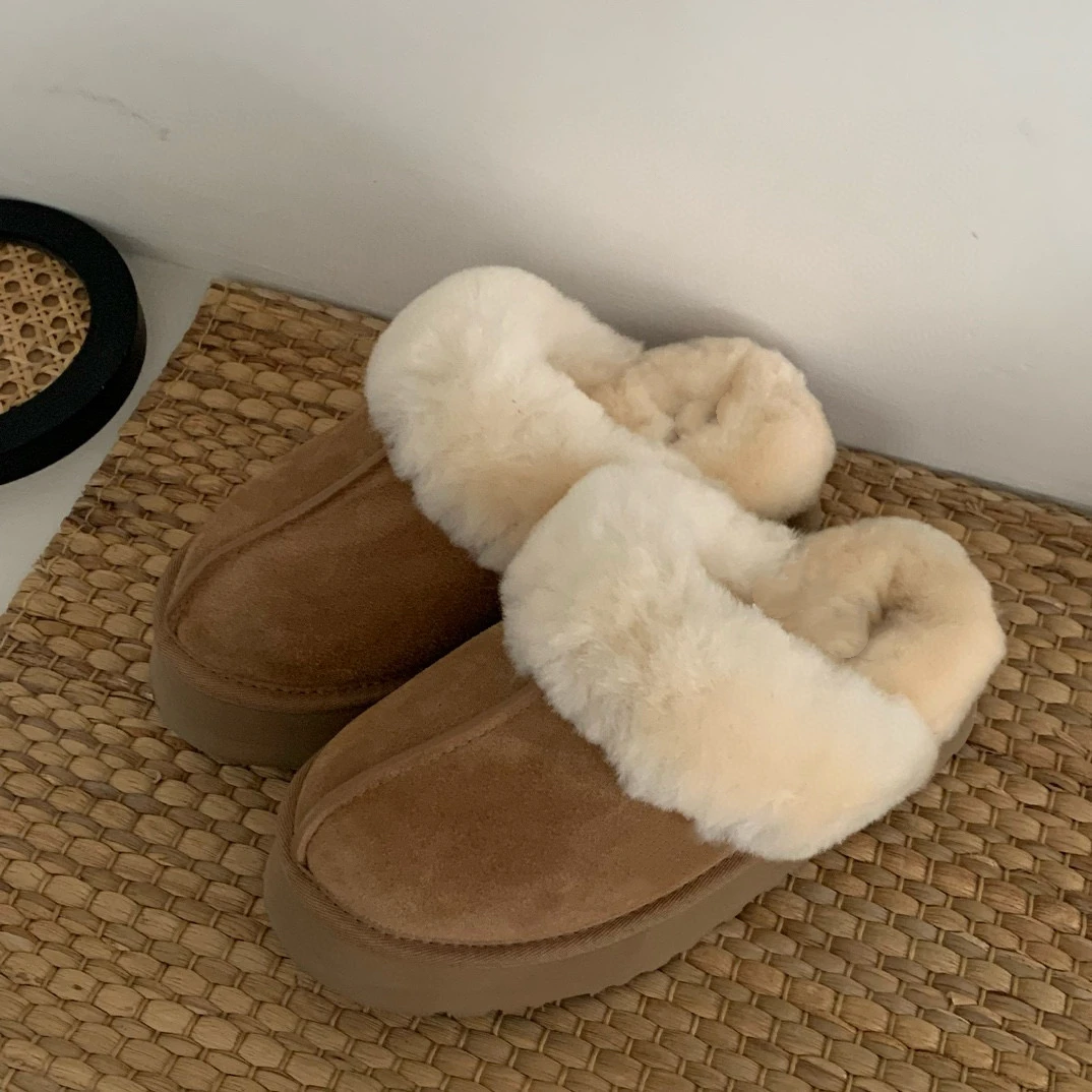 【星星拖-3cm】厚底-保暖桑坡村雪地靴增高时尚百搭加厚防滑