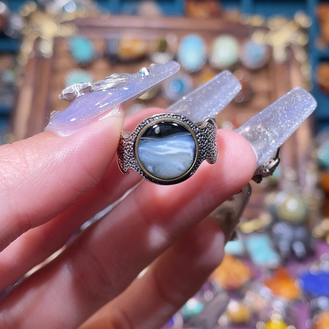 *****琥珀银S925镶嵌戒指