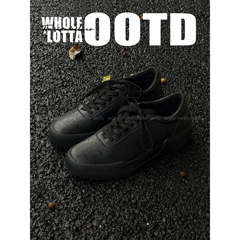 aoyo*25SS/潮流休闲板鞋 经典复古厚底增高英伦皮质板鞋男