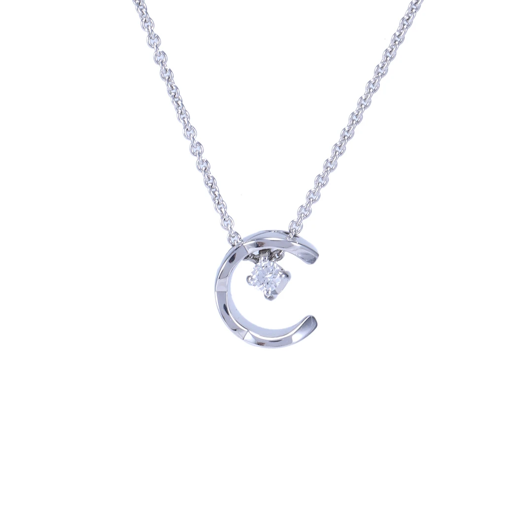 99新 Chanel/香奈儿 花花 预定 coco crush 18K金镶钻项链 白金