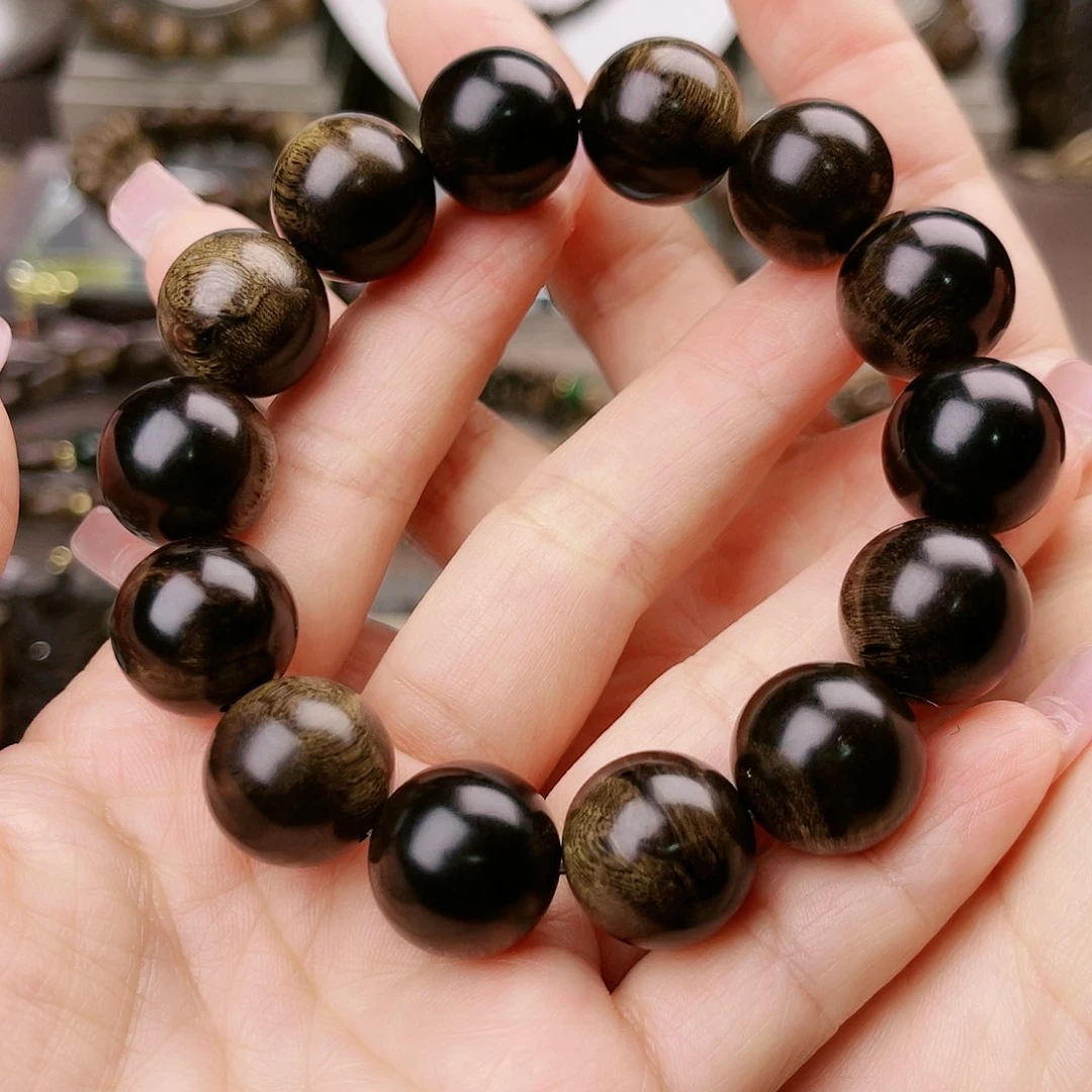 沉香手串用****3帝王紫棋玉化老料满樱子瘤疤1.6