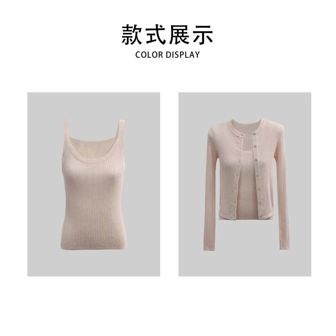 JESSICA WU鎏金细闪~意大利进口金属环保纱时髦干爽有筋骨两件套