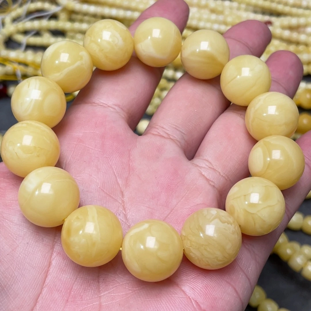 蜜蜡裸石未镶嵌蜜蜡手串16.8mm