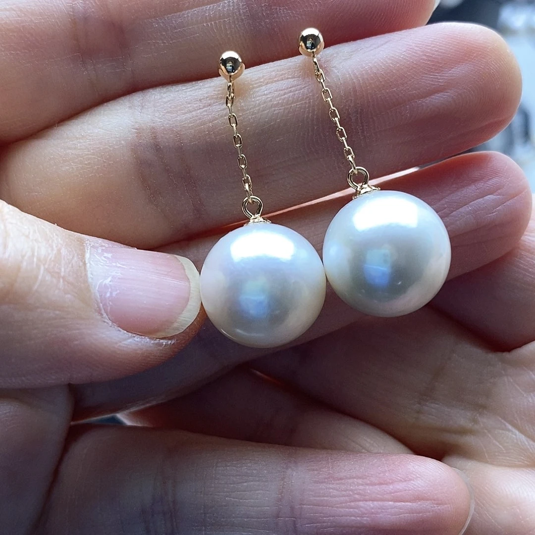 淡水珍珠耳饰银S925镶嵌