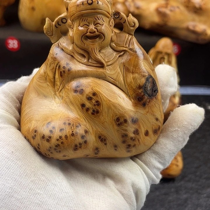 柏木（崖柏）财神手把件