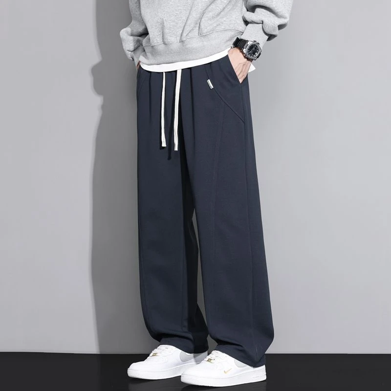 美式结构高街休闲裤子男士春秋季潮款宽松直筒百搭运动裤男长裤