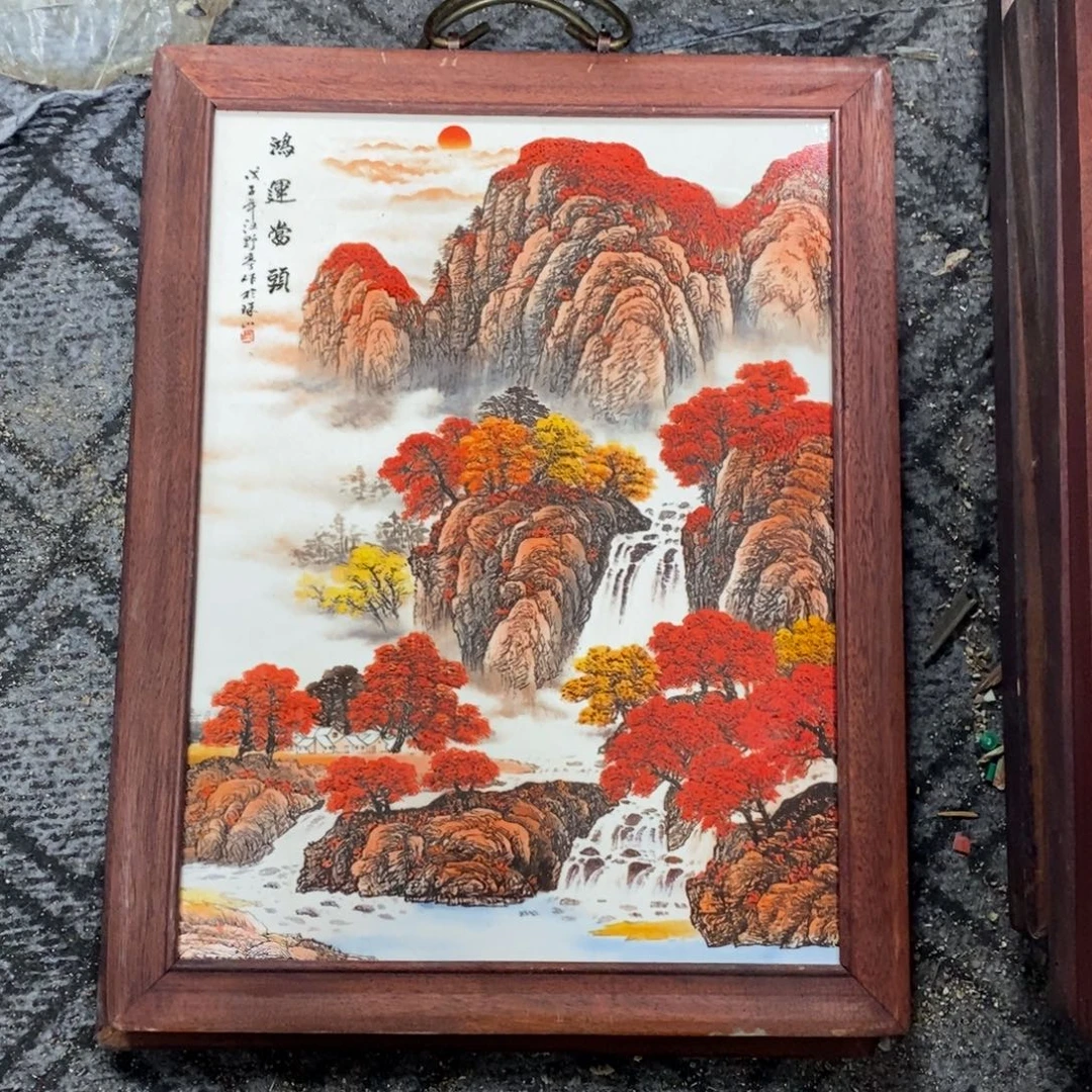 瓷片37*28 景德镇瓷板画柴窑烧制