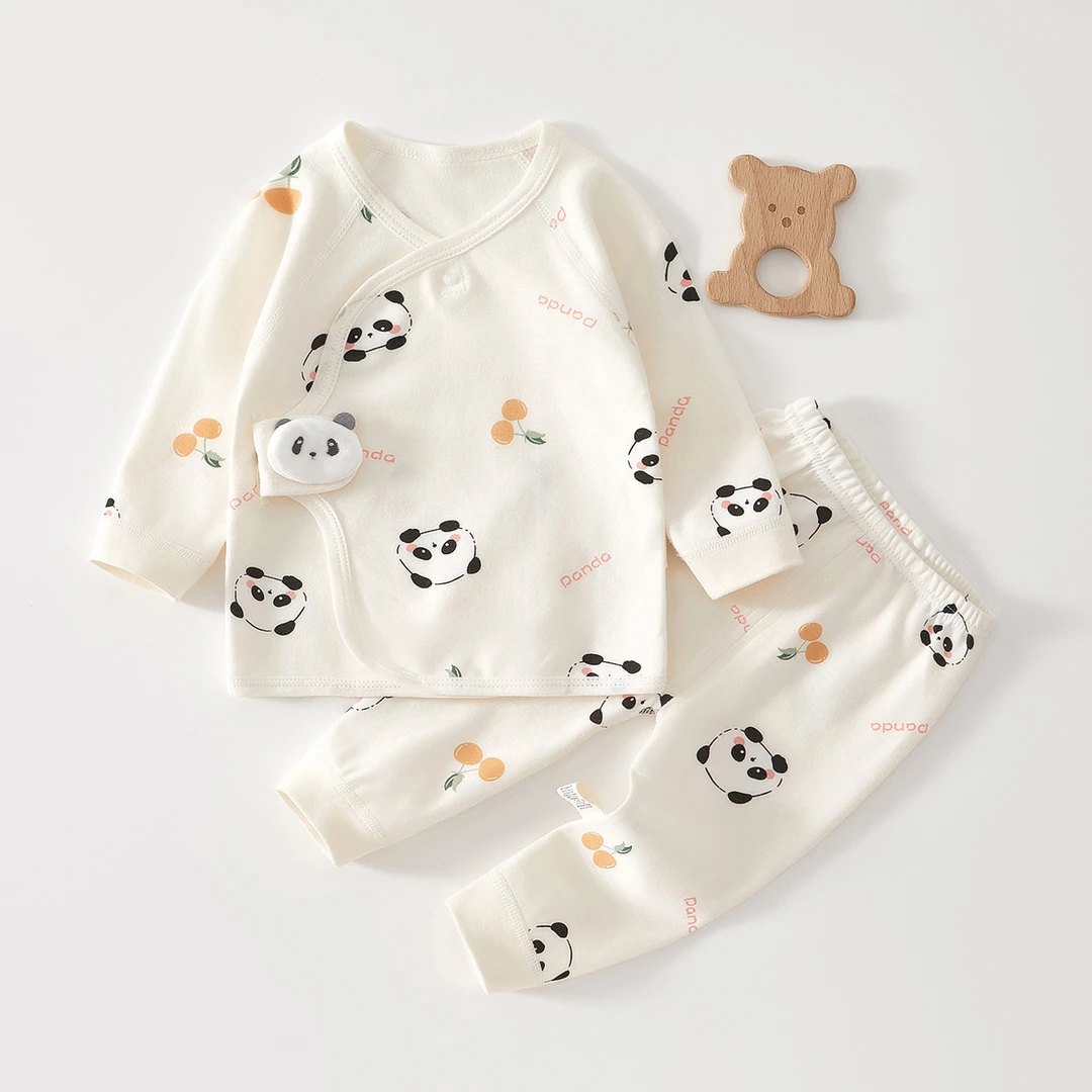 0-6个月3宝宝套装四季纯棉新生婴儿衣服初生儿和服上衣裤子两件套