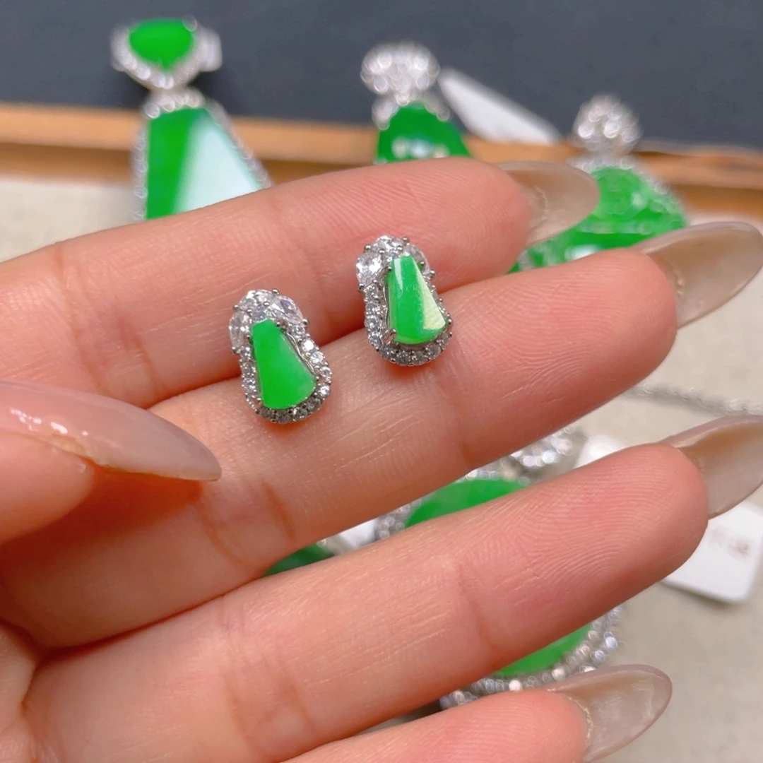 翡翠银S925镶嵌挂件