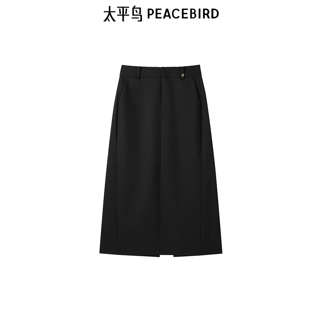 【陈嘉尔专属】太平鸟女装气质优雅显瘦直筒长裙流光风A1GFE4131