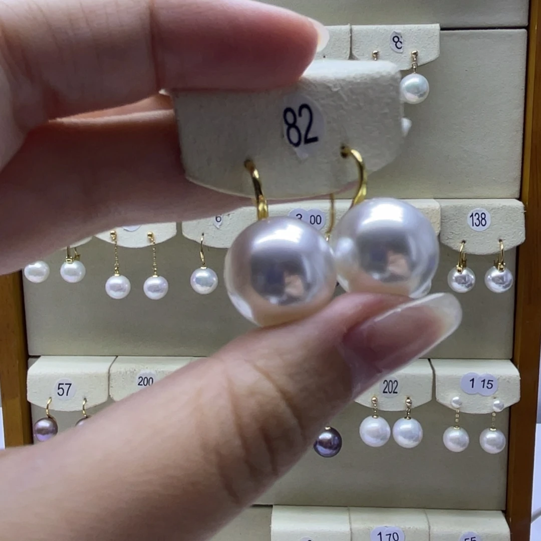 淡水珍珠耳饰银S925镶嵌
