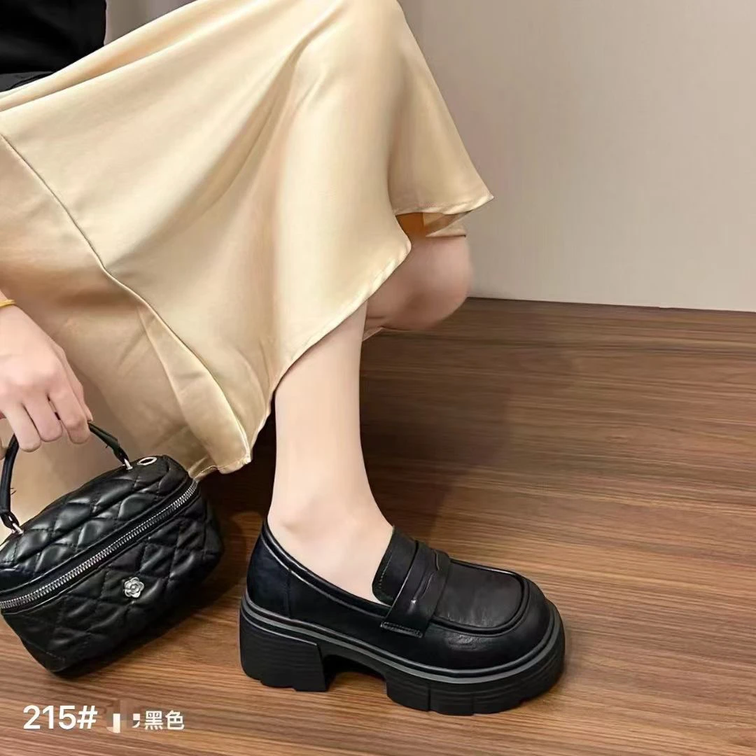 少女风防滑防磨圆头纯色乐福鞋春季女鞋软底夏季