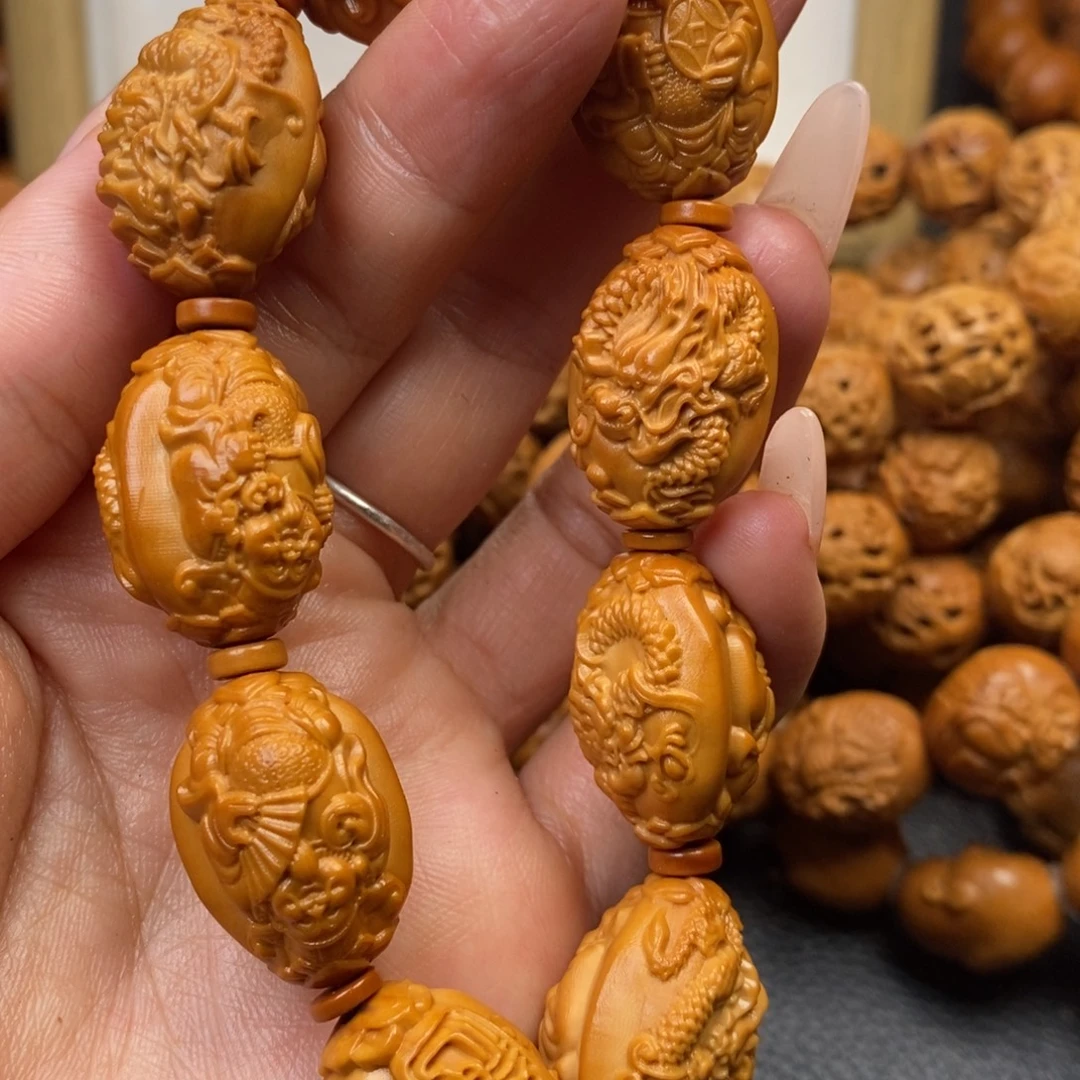 橄榄核手串1.8龙财神