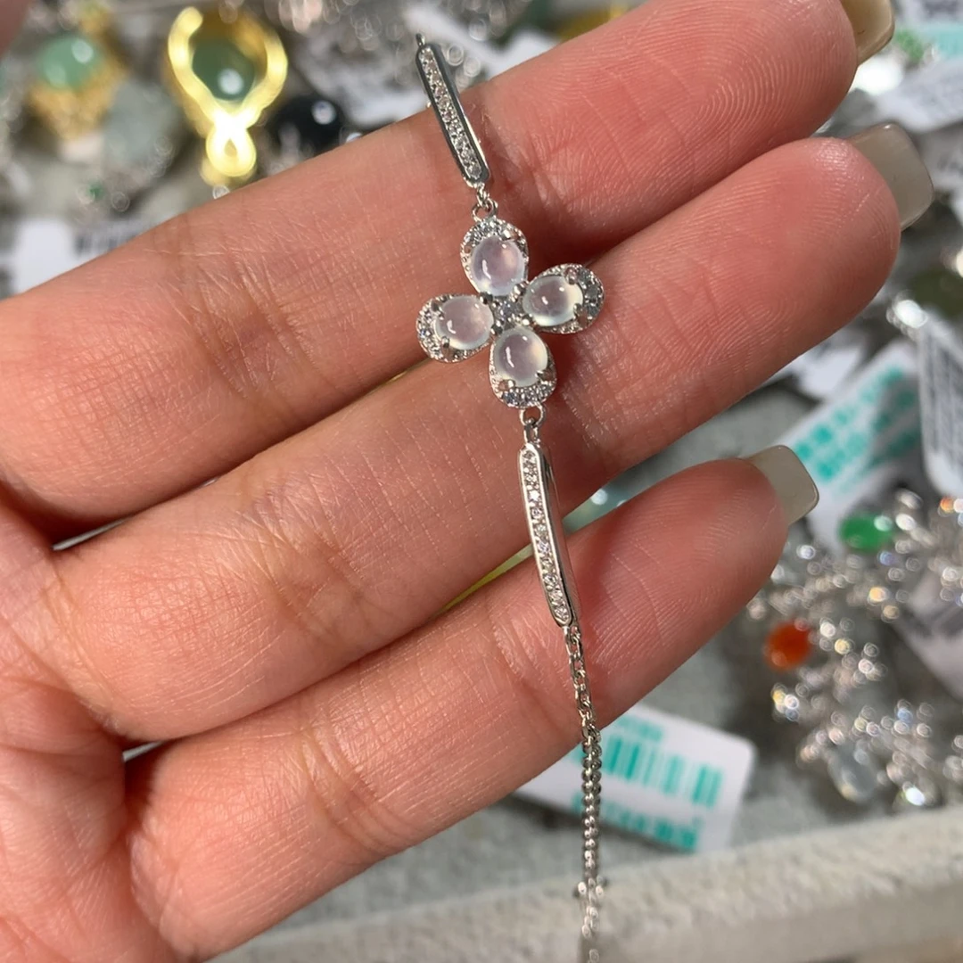 *****翡翠银S925镶嵌颈饰手链