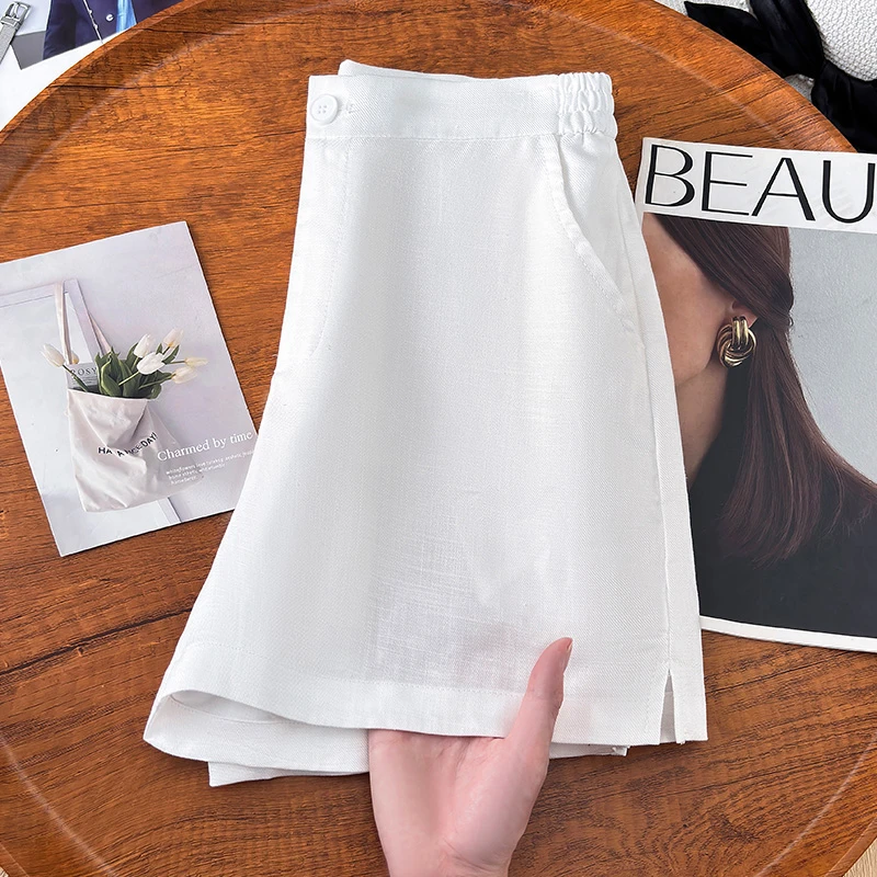 西装短裤女夏季新款2025年时尚高腰显瘦A字裤百搭宽松阔腿裤8550