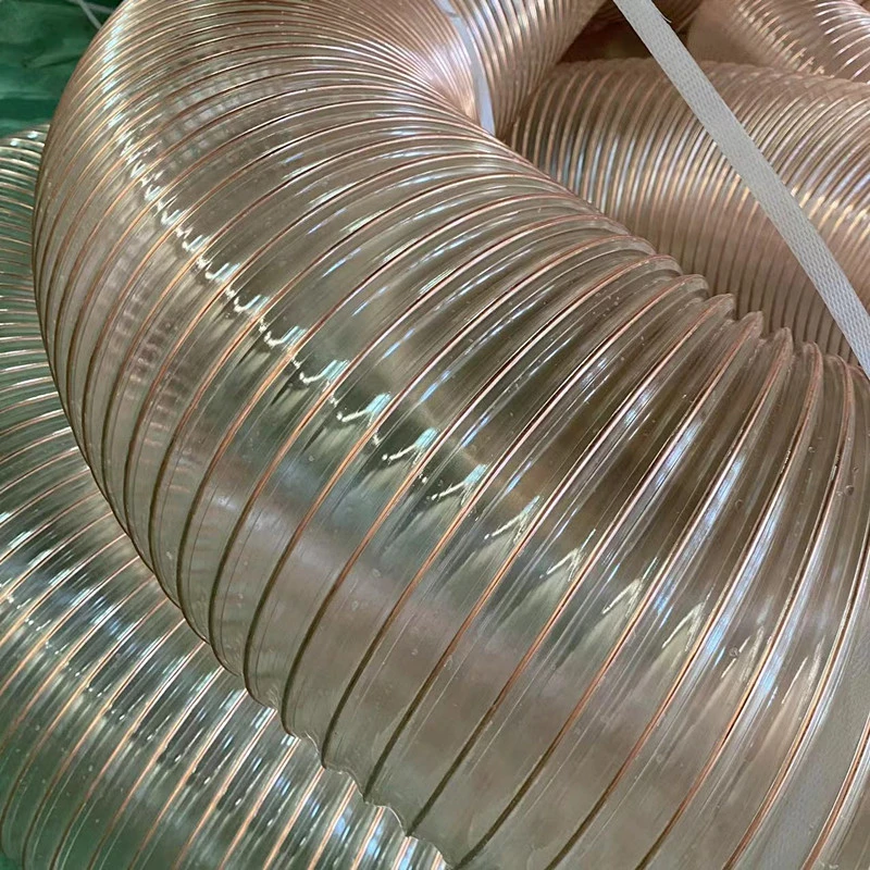 pu钢丝吸尘管 设备通风管 抽锯末伸缩管 火炕抽灰波纹管直径200mm