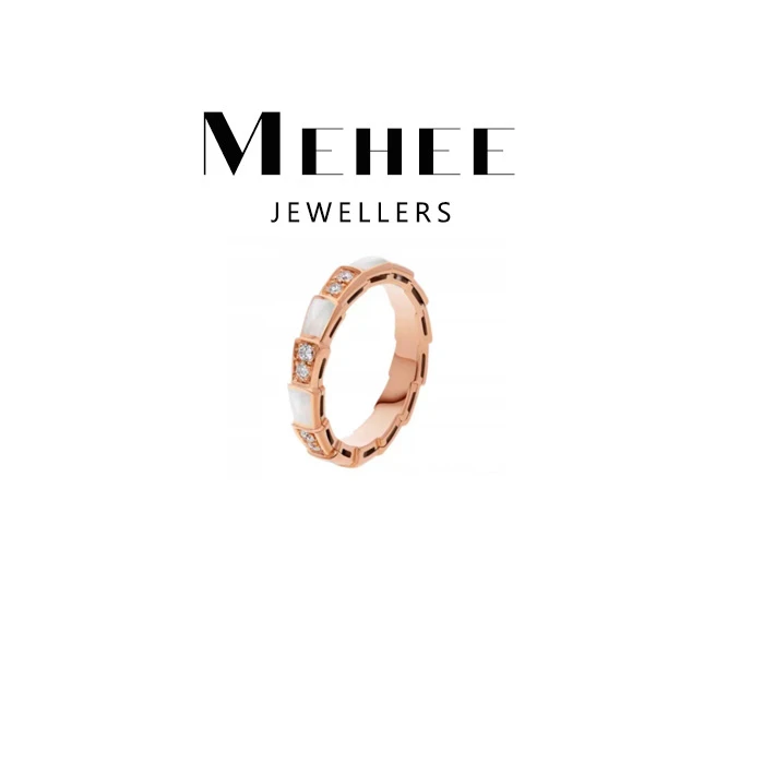 合金戒指 米禾高级定制 【V金】白贝灵蛇戒指j123