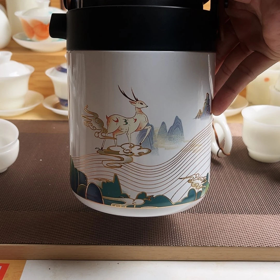 瓷片福禄焖茶壶1000cc