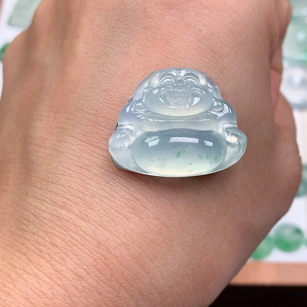 颈饰未镶嵌翡翠天然缅甸A货翡翠冰种佛公