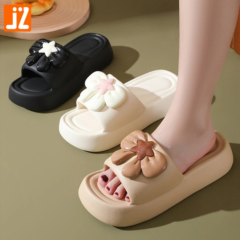 夏季厚底可爱凉拖鞋女居家防滑外穿网红少女感蝴蝶结拖鞋ins