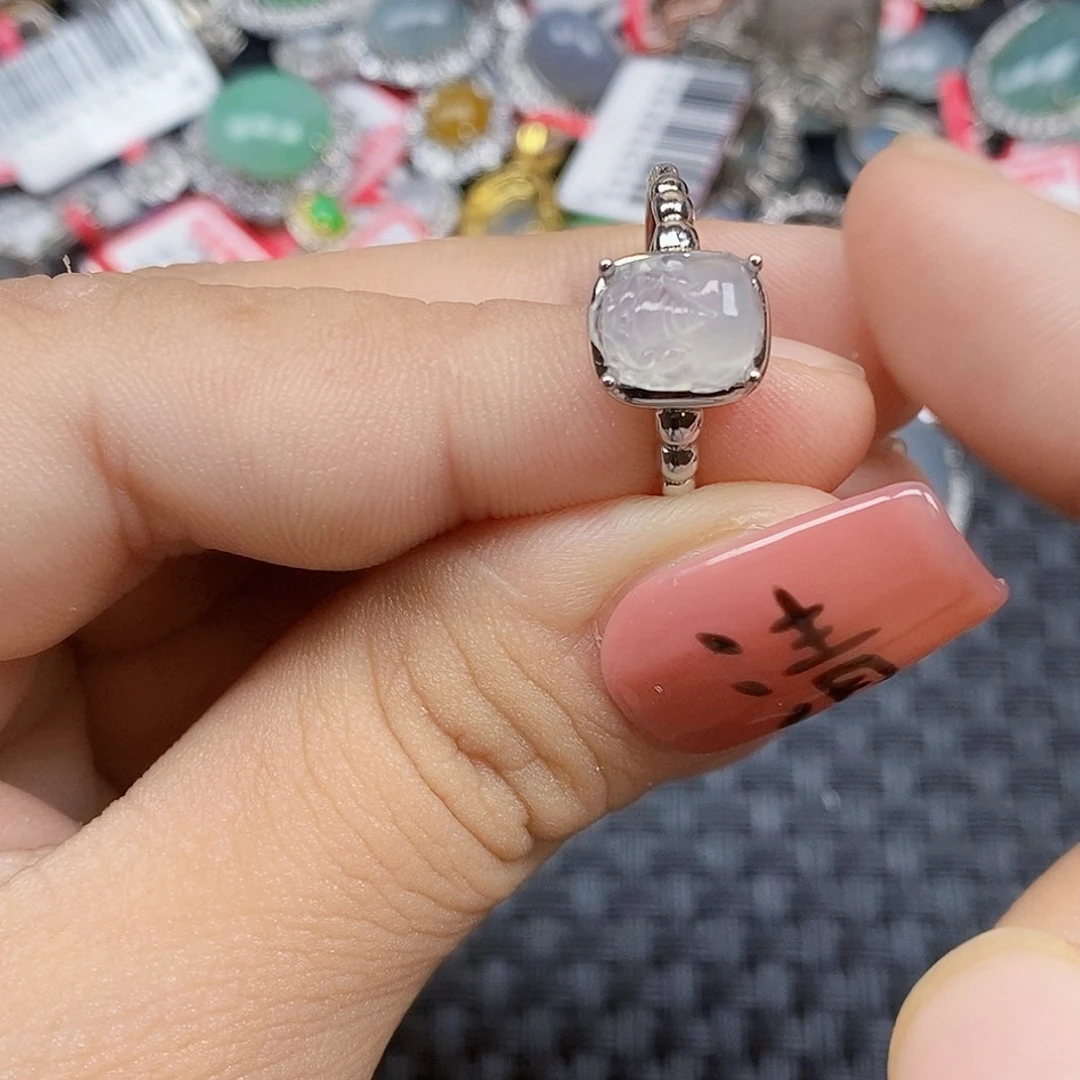 翡翠银S925镶嵌戒指