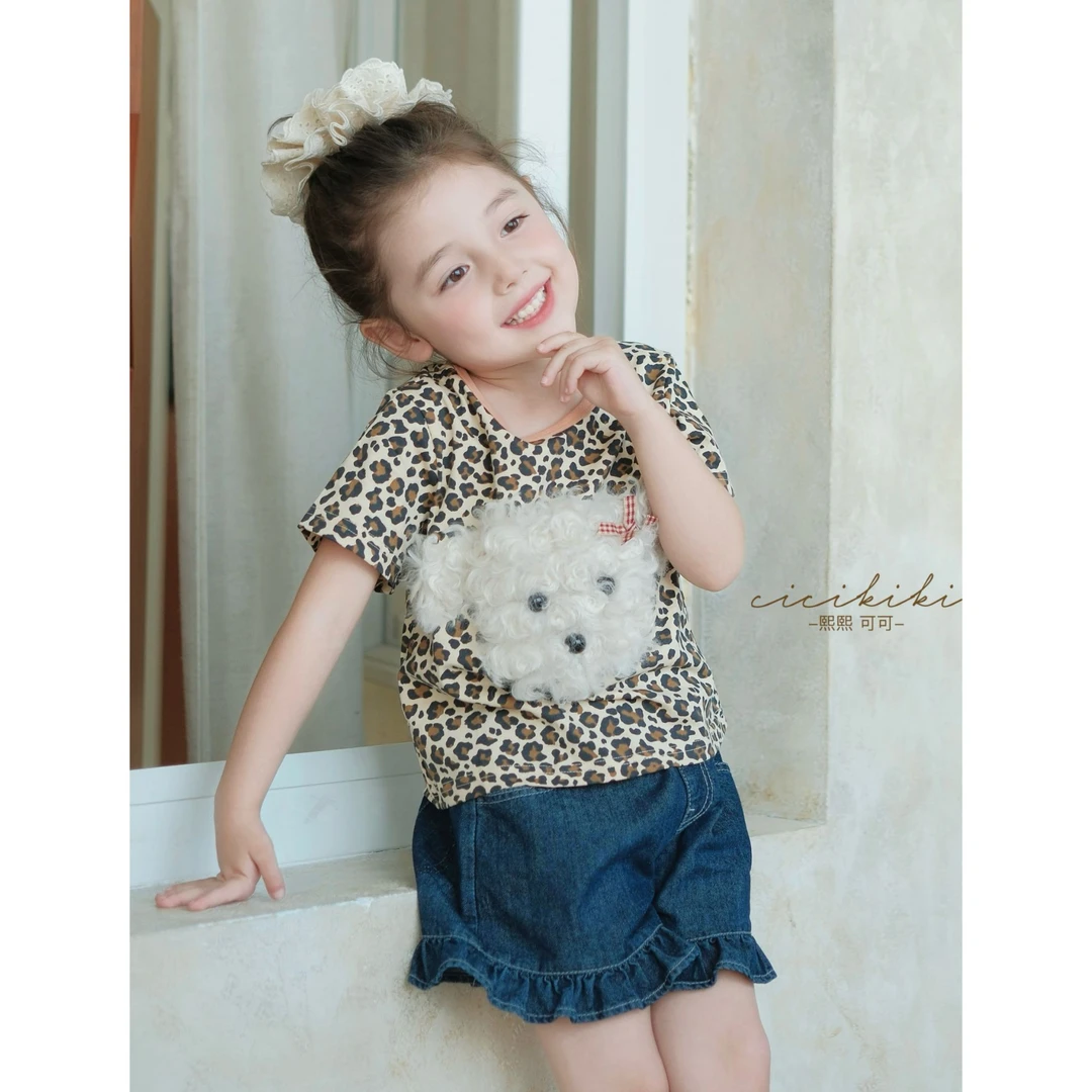 【苏菲亚】2025夏季新款圆领豹纹T恤熙熙可可TX2516