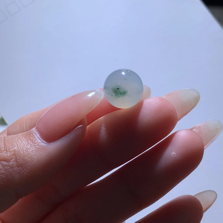 翡翠散珠冰胶底飘绿花卡11