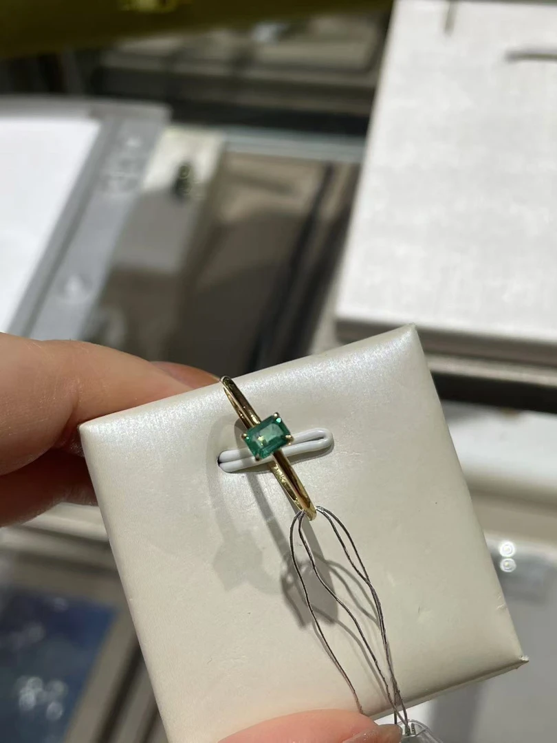 【六六中古】孤品精美祖母绿18k金戒指ys018港14欧53