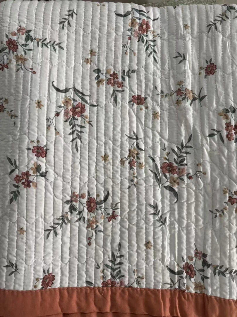 山茶花200*230水洗棉绗缝加厚床盖