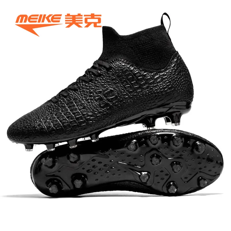 MEIKE/美克黑色足球鞋长钉鞋31码-46码男女成人football boots