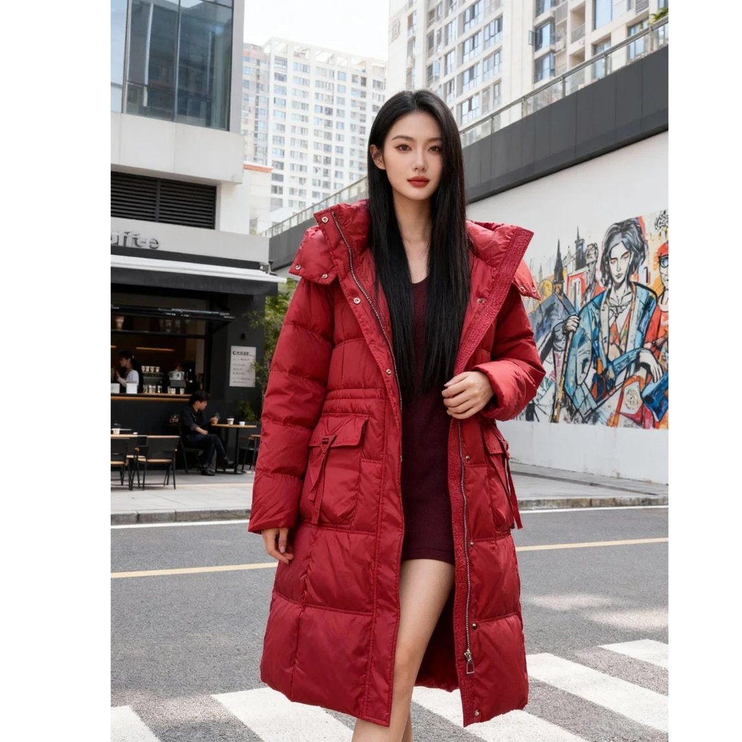 7D58#时尚中长款洋气新款羽绒服【A9-4】
