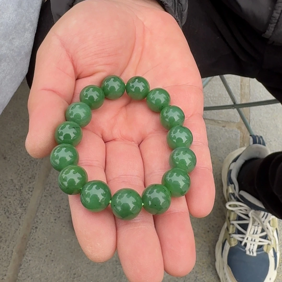 和田玉手串未镶嵌碧玉手串卡14➕