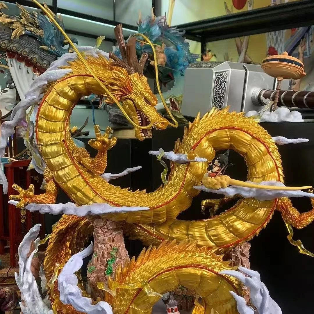 七龙珠大比例金色神龙与悟空  优质手办可发光磁吸摆件模玩