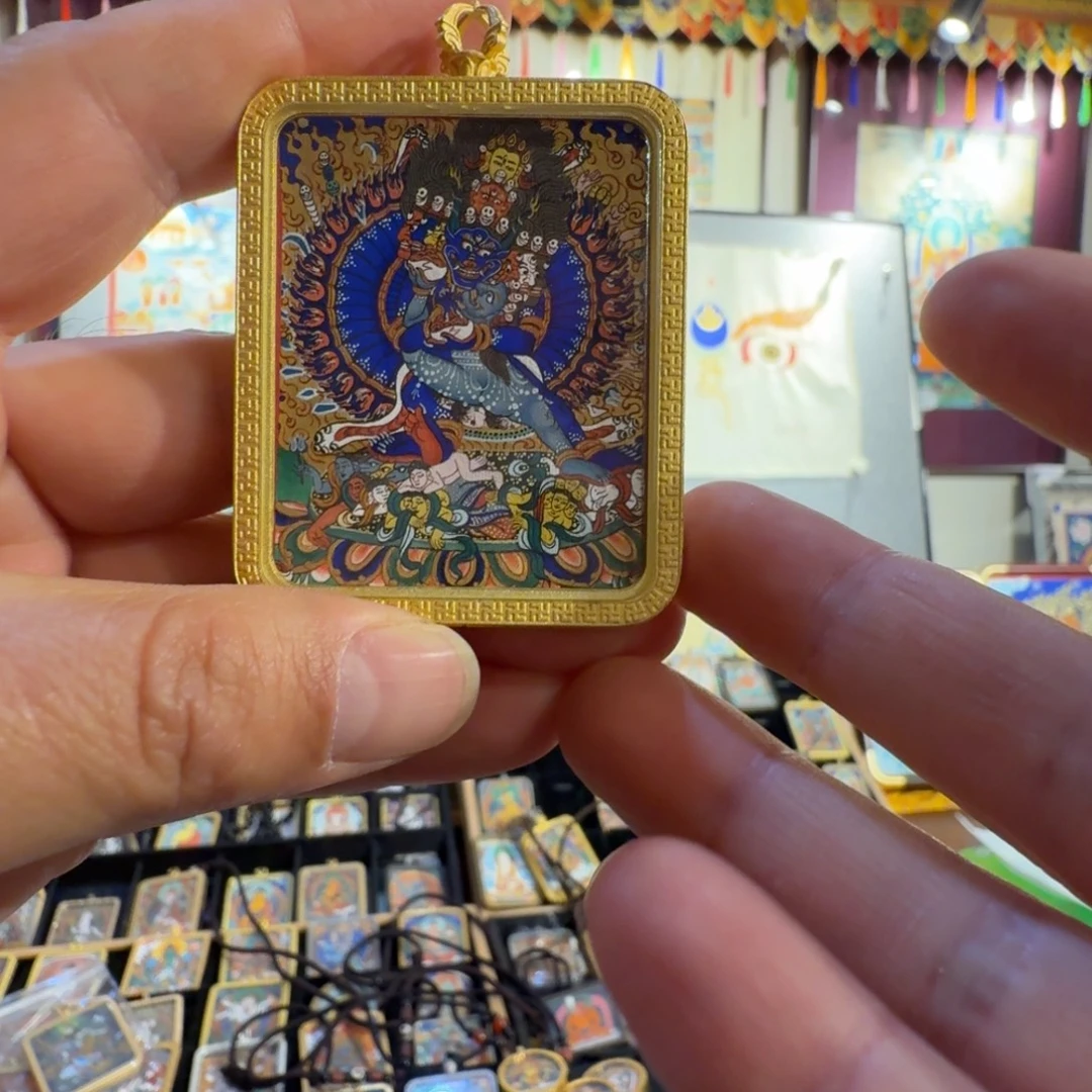 装裱画大威德金刚手绘小唐卡热贡