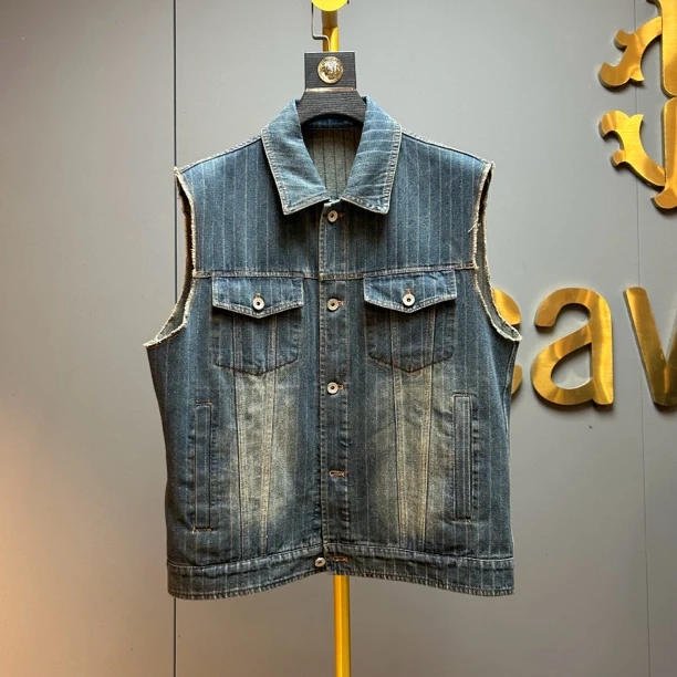 9201时尚潮款男士休闲百搭薄款四季款牛仔马甲