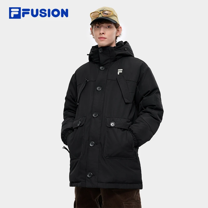 FILA FUSION斐乐男装冬季宽松保暖御寒防风连帽T11M447907F