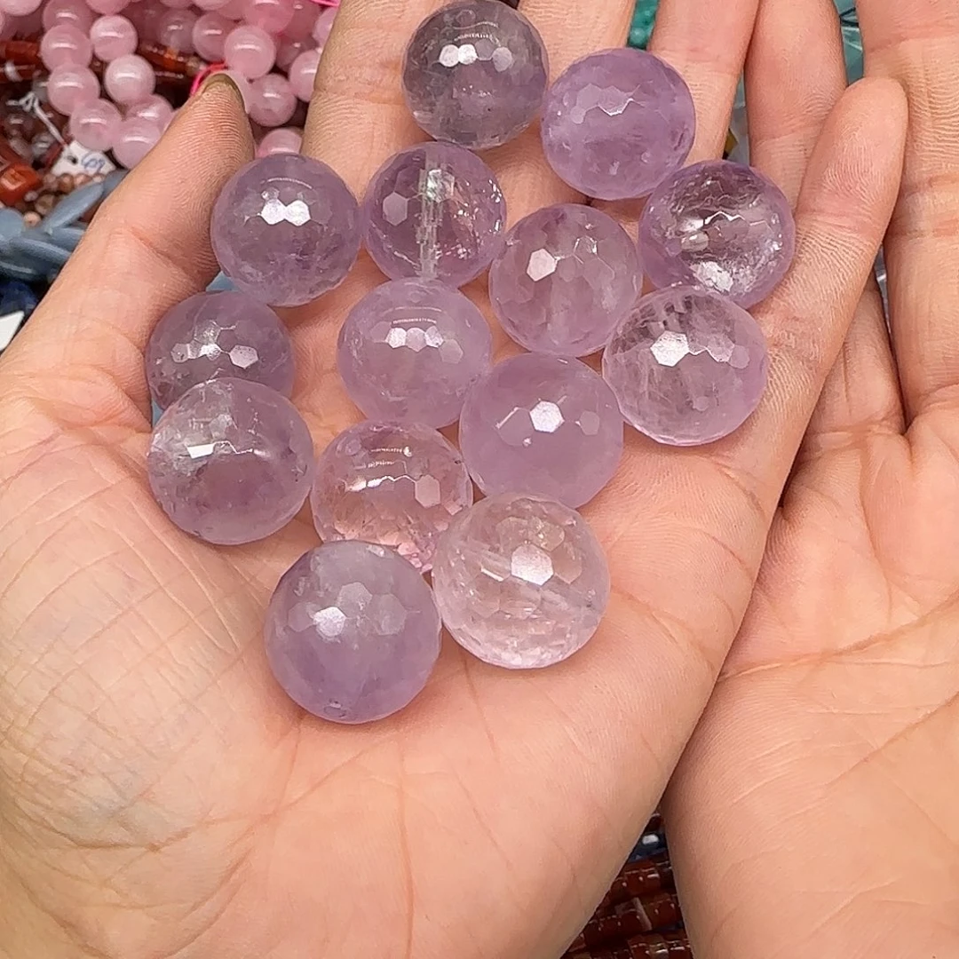 玛瑙/玉髓合金珠宝半成品薰衣草紫水晶16-18mm4颗03