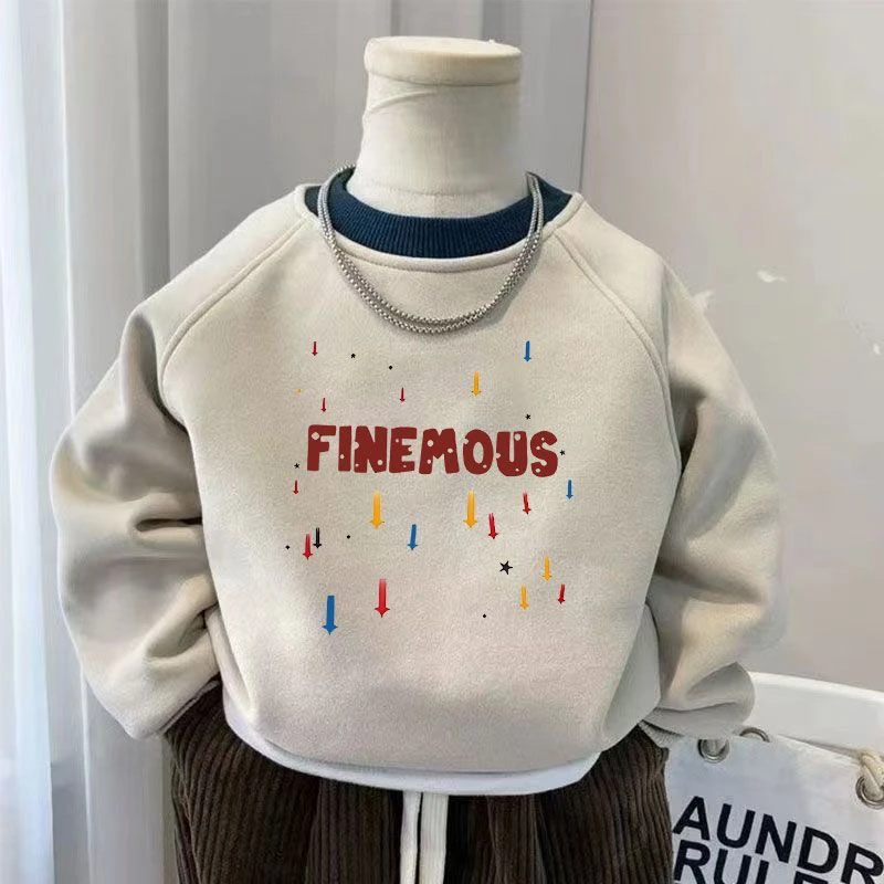 新款2025秋季儿童圆领卫衣卡通韩版男女童宽松潮流运动长袖上衣