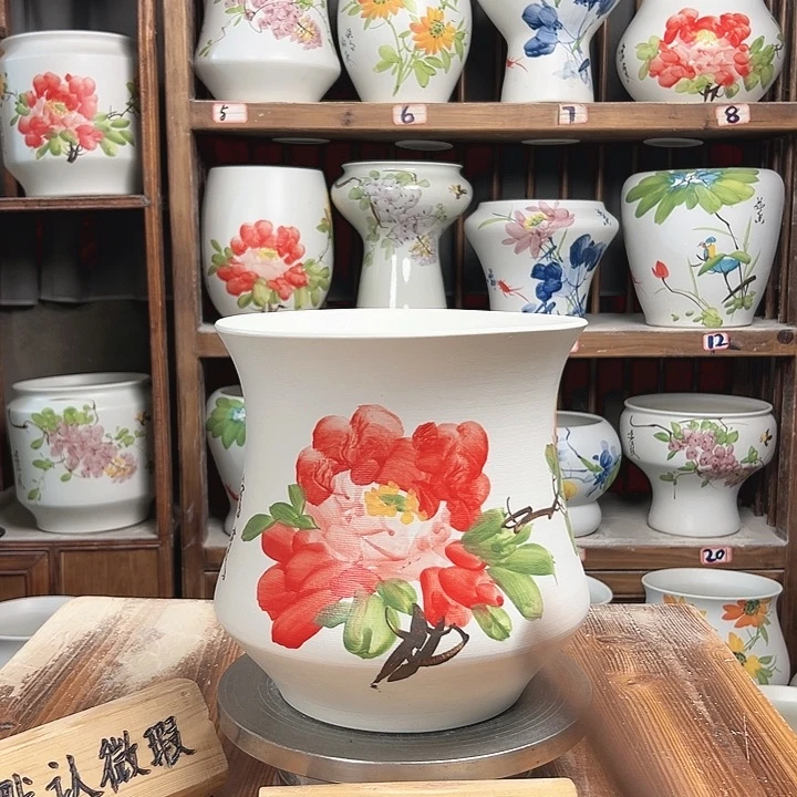 摆件小蛮腰牡丹新款陶瓷陶瓷